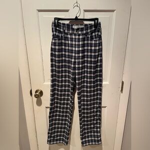 Ultra High Rise Dad Blue Checkered Pants
